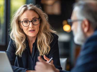 Advisor speaking with a client