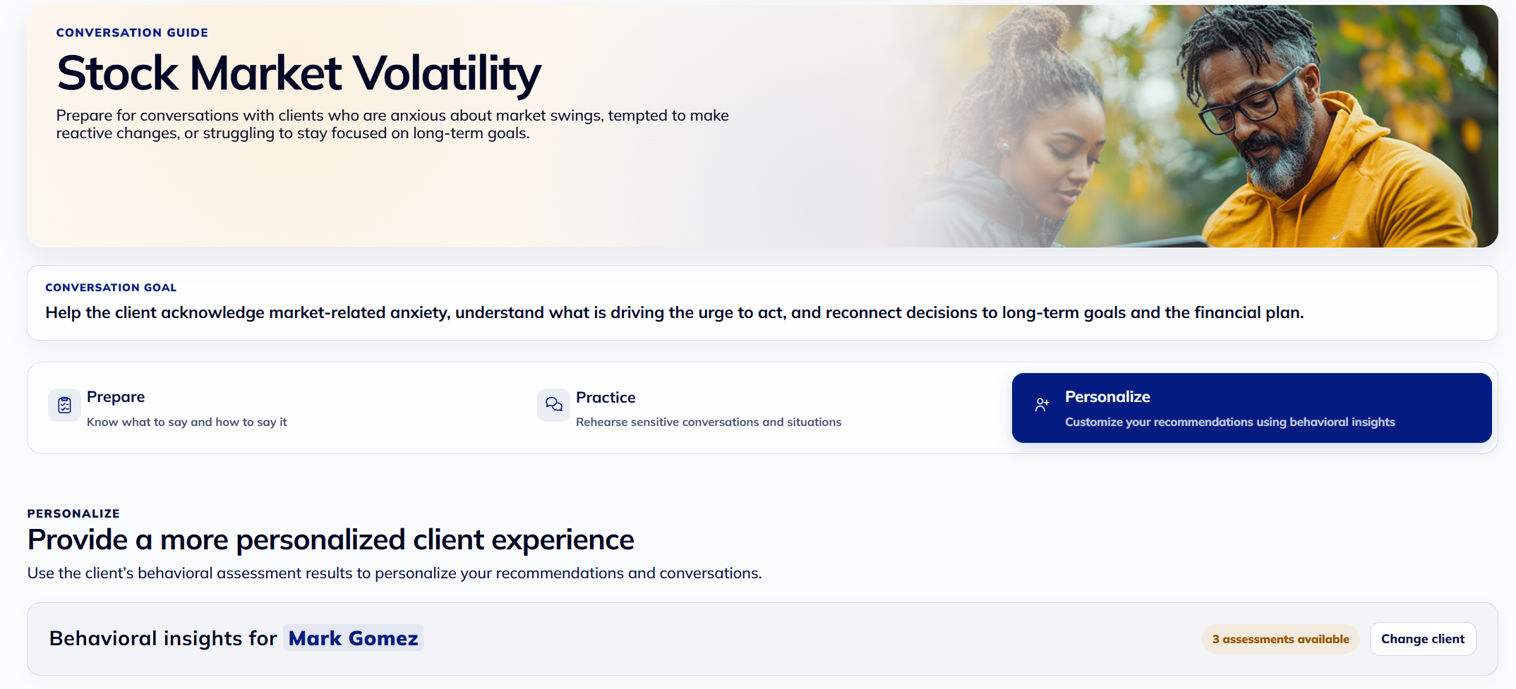 WhealthChat Personalize client insights placeholder